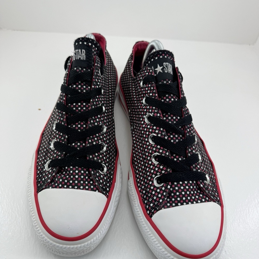 Converse Chuck Taylor All Star Women 10 Black Pink Star Print Low Top Sneakers - Picture 2 of 14
